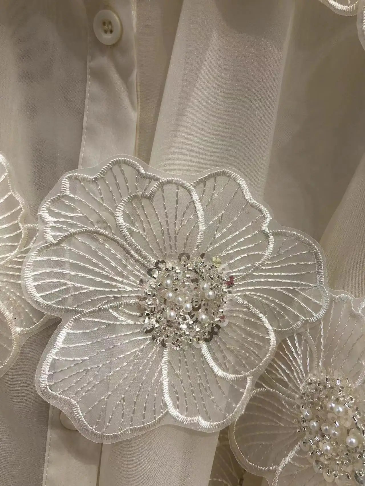 Vrouwelijke Blouse met Mesh en Glitter Pailletten