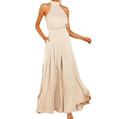 Zomerse Jumpsuit Halterneck Elegant Jurk