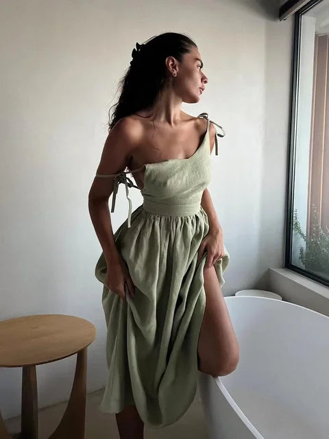 Vrouwenzomerjurk V-Hals Zomerjurk Korte Mouw