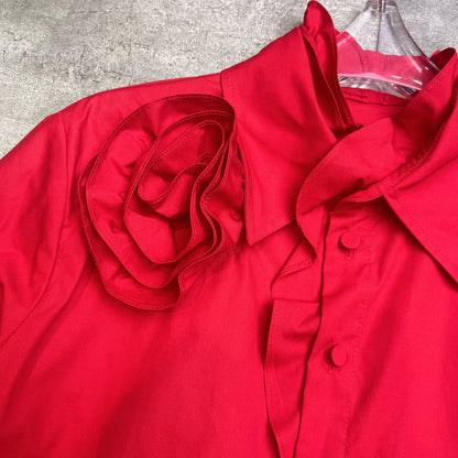 Bloemen Overhemd met Ruches Vrouwelijk Design