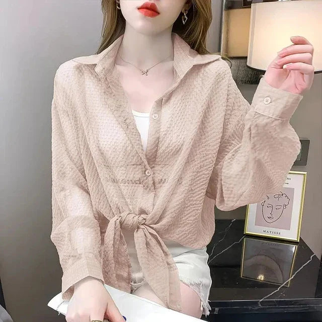 Zomer Shirt Zonwerend Licht en Elegant