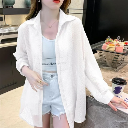 Zomer Shirt Zonwerend Licht en Elegant