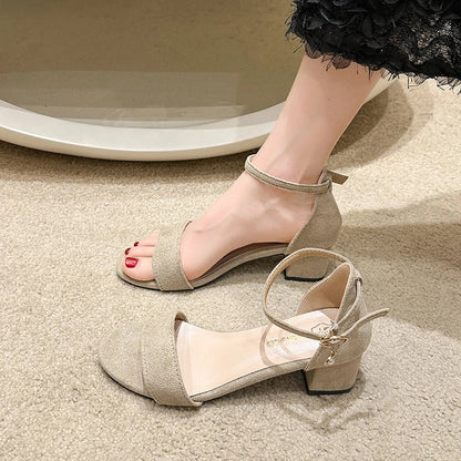 Zomer Sandalen Met Hak Dikke Zool Comfortabel