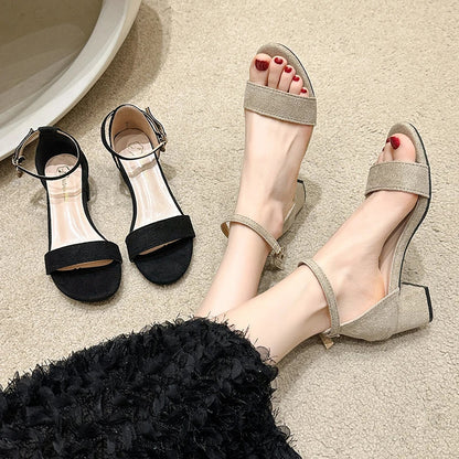 Zomer Sandalen Met Hak Dikke Zool Comfortabel