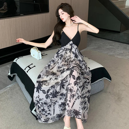 Lange Jurk met Vintage Print Elegante Zomerjurk