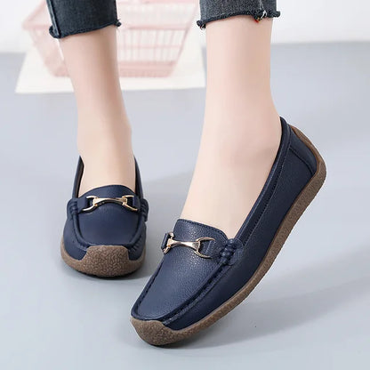Dames Flats van Echt Leer voor Lente en Herfst