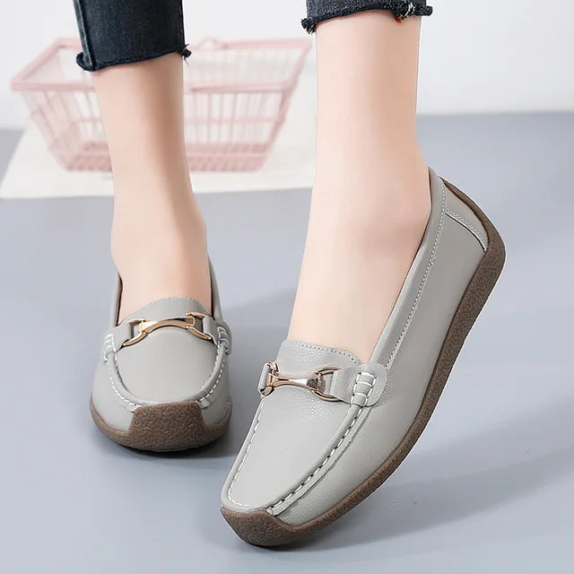 Dames Flats van Echt Leer voor Lente en Herfst