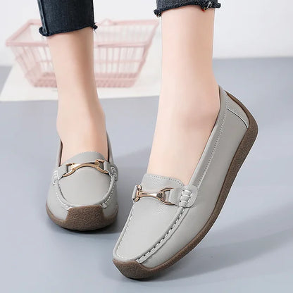 Dames Flats van Echt Leer voor Lente en Herfst