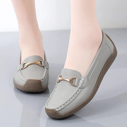 Dames Flats van Echt Leer voor Lente en Herfst
