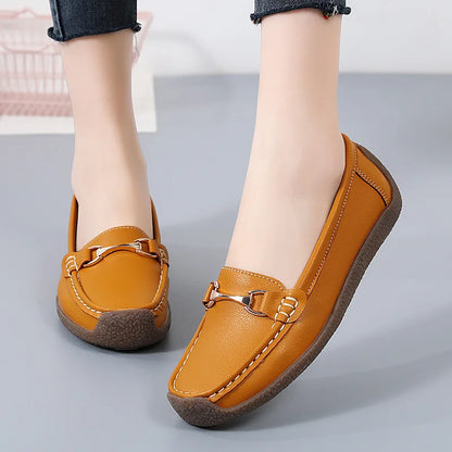Dames Flats van Echt Leer voor Lente en Herfst