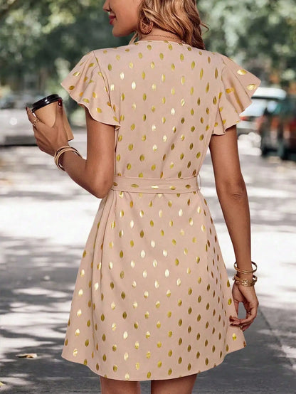 VrouwenJurk Polka Dot Zomerjurk Elegante Korte Jurk