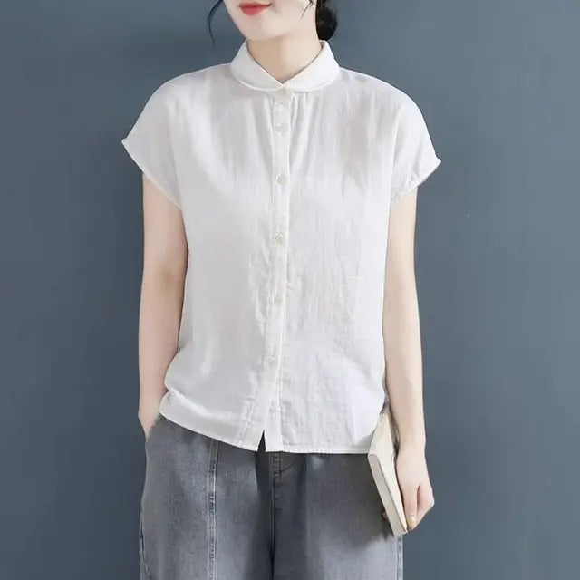 Retro Dames Overhemd Koreaanse Stijl Blouse voor Vrouw
