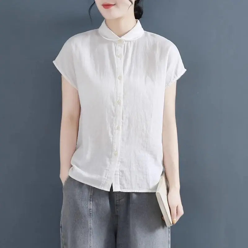 Retro Dames Overhemd Koreaanse Stijl Blouse voor Vrouw