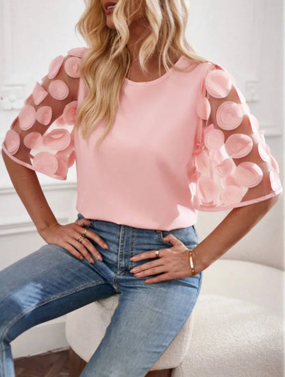 Zomer Blouse Top met Mesh Details Licht en Luchtig