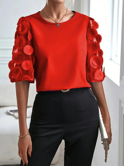 Zomer Blouse Top met Mesh Details Licht en Luchtig