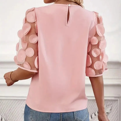 Zomer Blouse Top met Mesh Details Licht en Luchtig