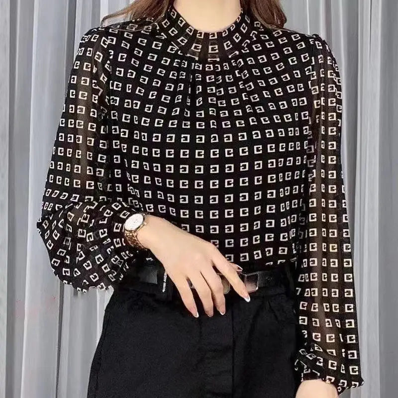 Heren T-shirt met Plaid Print en Halfhoge Kraag