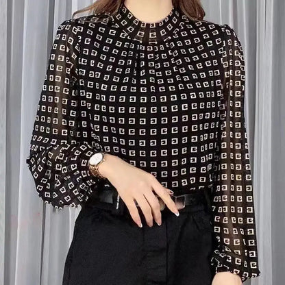 Heren T-shirt met Plaid Print en Halfhoge Kraag