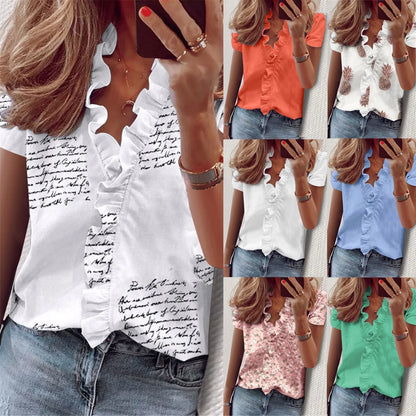 Vrouwelijke Slim Fit Blouse met Retro Print