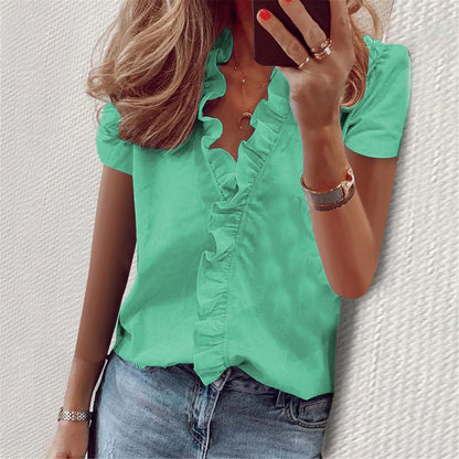 Vrouwelijke Slim Fit Blouse met Retro Print