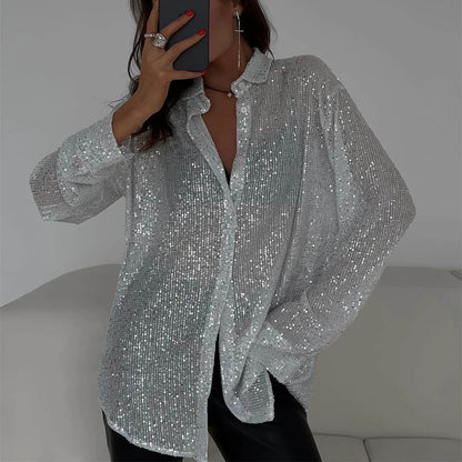 Glitter Blouse voor Dames Glamour Jurk