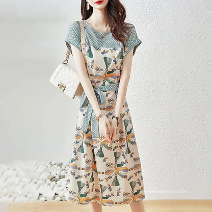 Zomerjurk Mid-Length Taille Vrouwelijk Artistiek Design