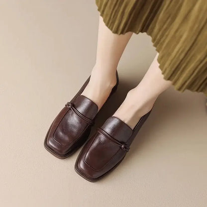 Leren Damesflats Vintage Stijl Comfortabel - StudioMarella