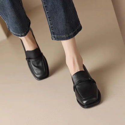 Leren Damesflats Vintage Stijl Comfortabel