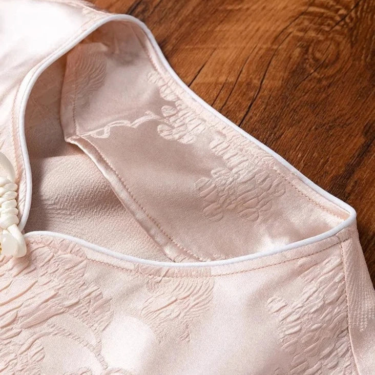 Roze Zijden Shirt Vrouwen Zomerse Natuurlijk