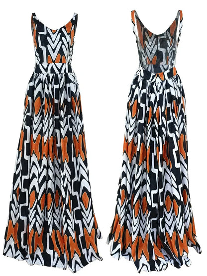 Boho Maxi Jurk Zomerse Vrouwenjurk met Bloemenprint