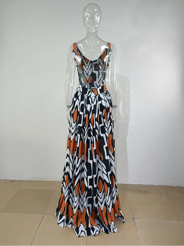 Boho Maxi Jurk Zomerse Vrouwenjurk met Bloemenprint