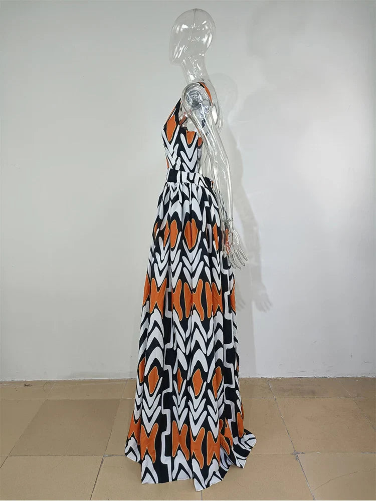 Boho Maxi Jurk Zomerse Vrouwenjurk met Bloemenprint
