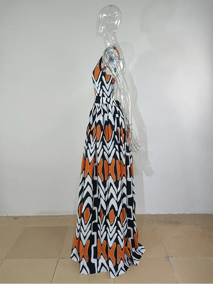 Boho Maxi Jurk Zomerse Vrouwenjurk met Bloemenprint