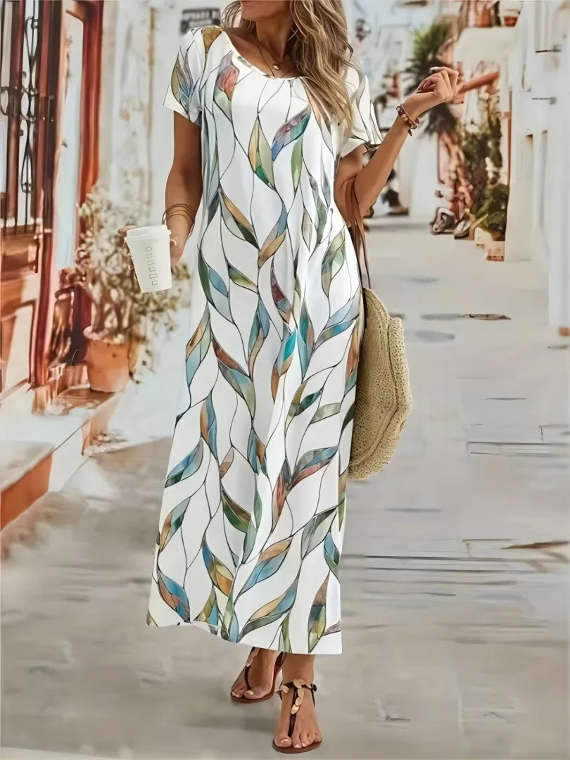 Plus Size Zomerjurk Elegante Vrouwenjurk Lange Mouw