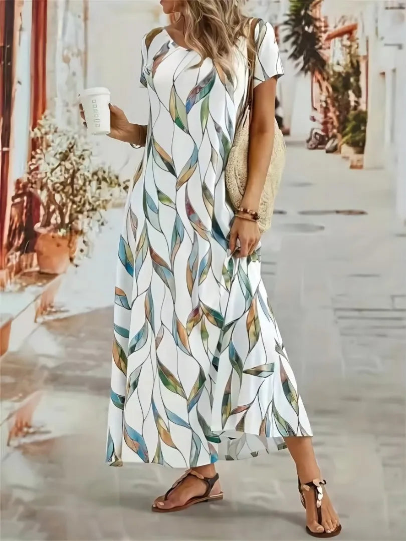 Plus Size Zomerjurk Elegante Vrouwenjurk Lange Mouw