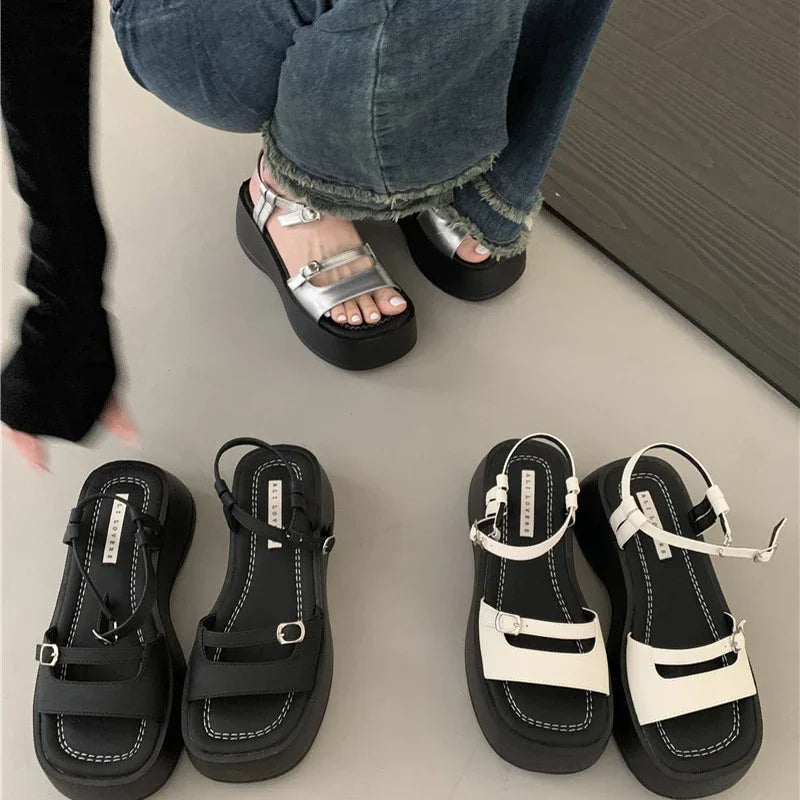 Gladiator Sandalen Zomer 2024 Hoge Hak Elegante Dames