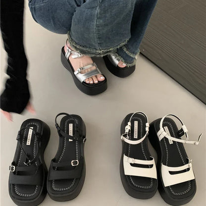 Gladiator Sandalen Zomer 2024 Hoge Hak Elegante Dames