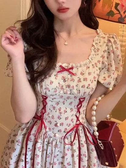 Vrouwelijke Floral Jurk Zacht en Comfortabel