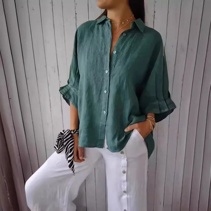 Vrouwen Blouse van Katoen en Linnen