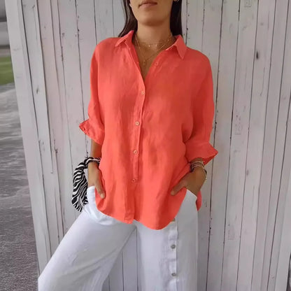 Vrouwen Blouse van Katoen en Linnen