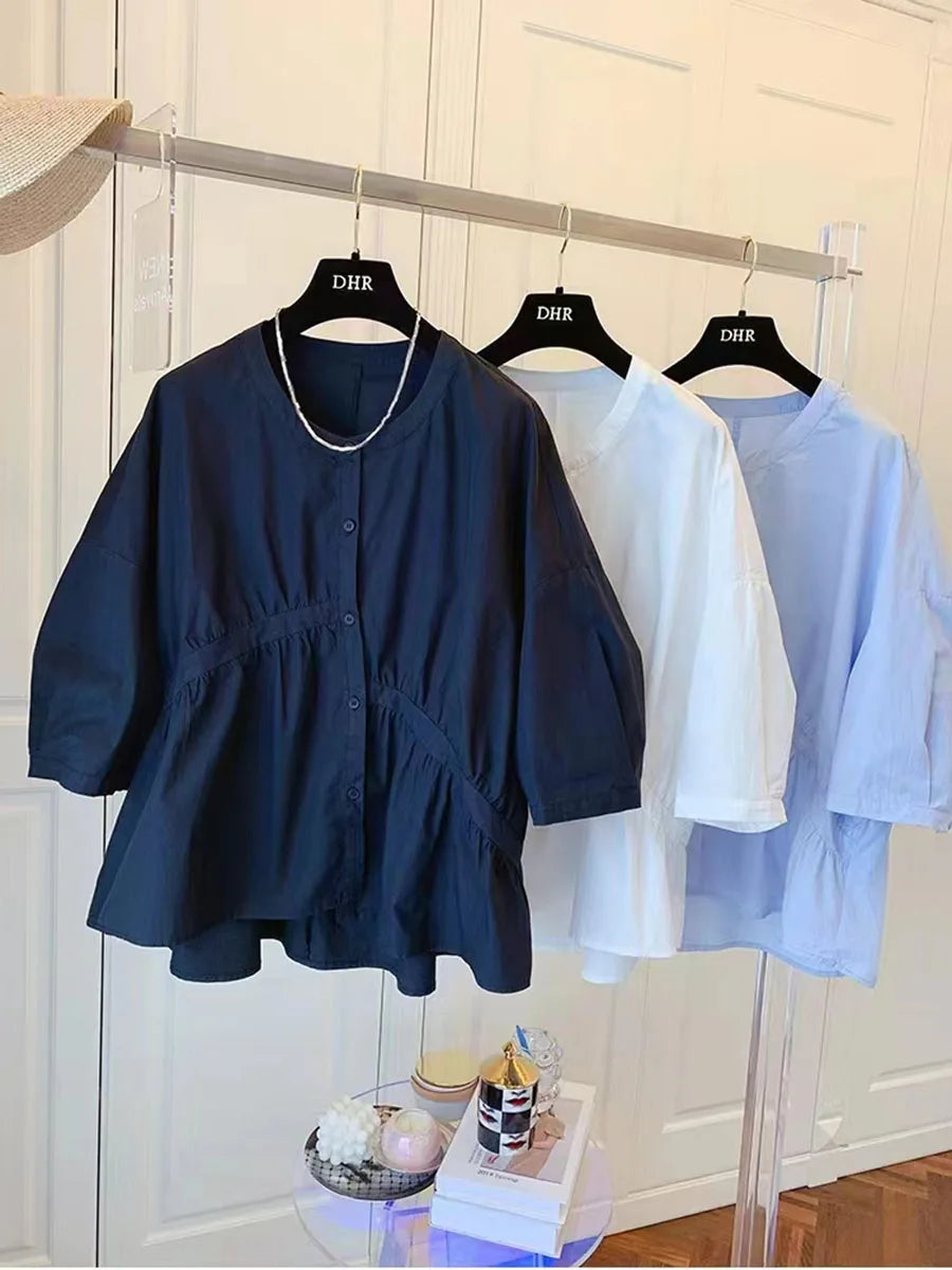 Zomerse Blouse Vrouw Casual Leuke Losse Pasvorm - StudioMarella