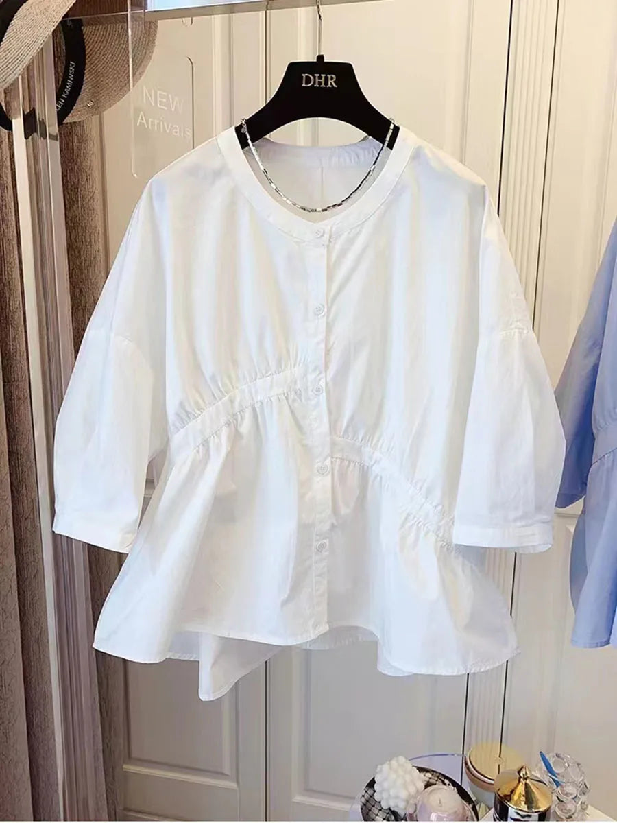 Zomerse Blouse Vrouw Casual Leuke Losse Pasvorm