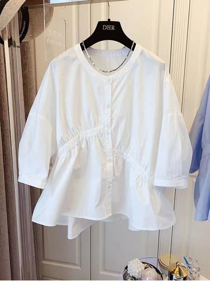 Zomerse Blouse Vrouw Casual Leuke Losse Pasvorm
