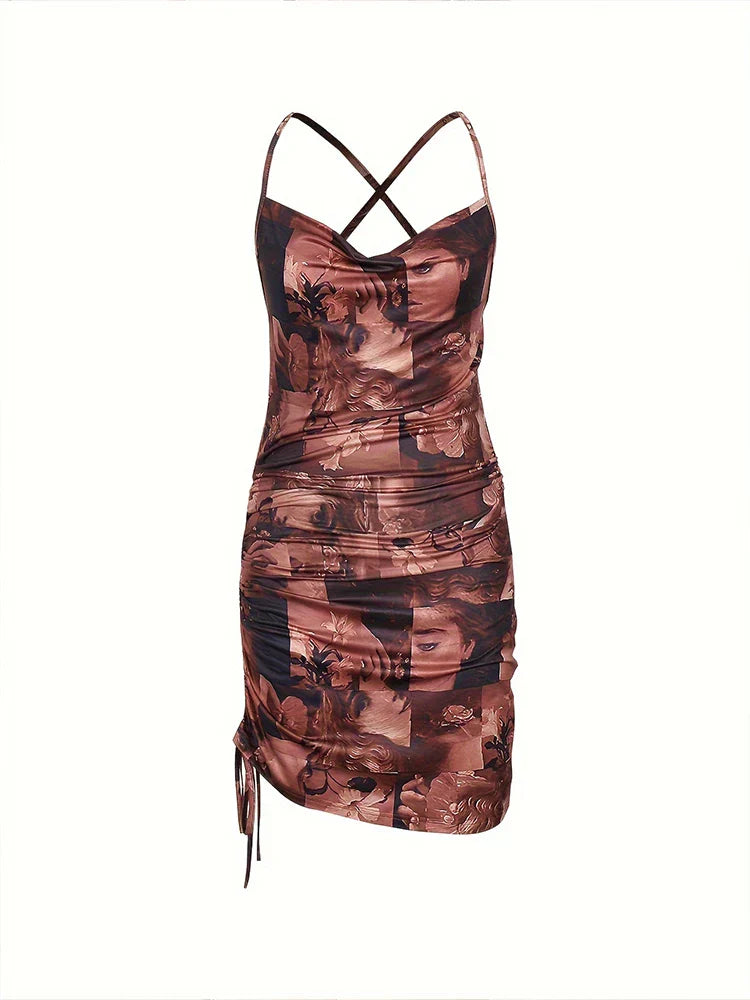 Jurk Zomer Halternek Hoge Taille Elegante Vrouwelijke Stijl