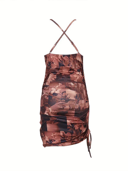 Jurk Zomer Halternek Hoge Taille Elegante Vrouwelijke Stijl