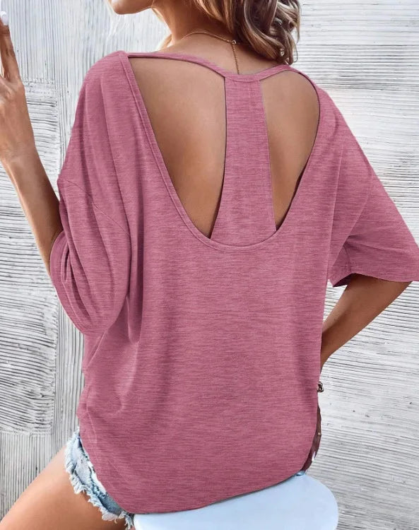 Vrouwelijke Zonder Rug T-Shirt Zomer Mode