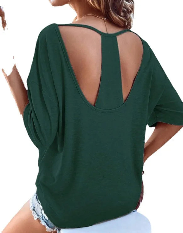 Vrouwelijke Zonder Rug T-Shirt Zomer Mode