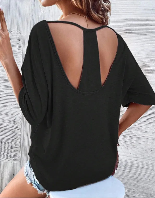 Vrouwelijke Zonder Rug T-Shirt Zomer Mode