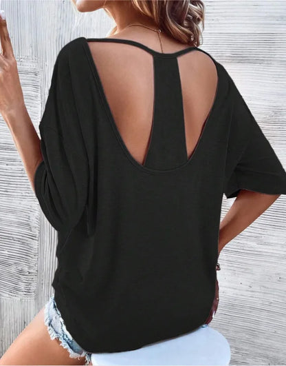 Vrouwelijke Zonder Rug T-Shirt Zomer Mode