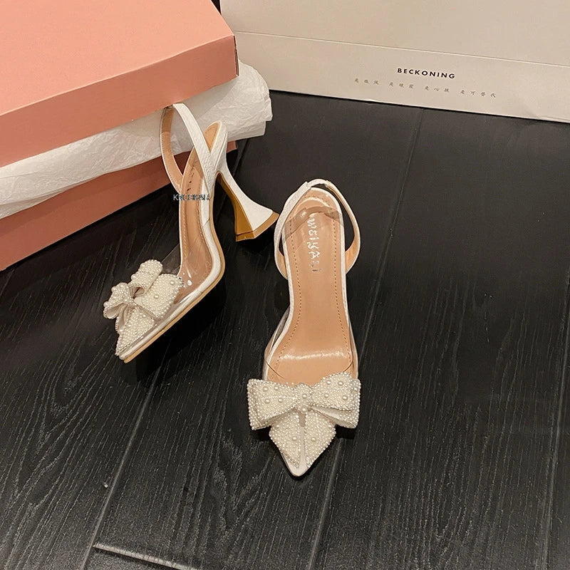 Zomer Sandalen Parelstrik Vrouwelijke Strandstijl